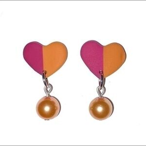 BOGO ‼️ Heart and Pearl stud earrings